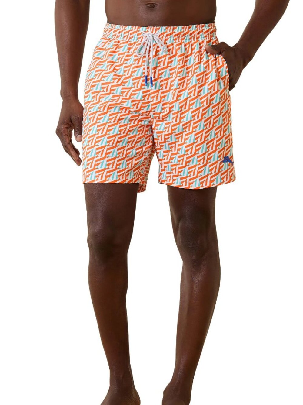 Tommy Bahama Naples Sail Away Geo Swim Trunks Shorts Size M $90